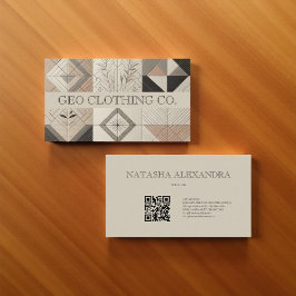 Cartão De Visita Folha Terrestre Geométrica Moderna