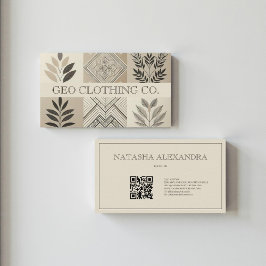 Cartão De Visita Folha Terrestre Geométrica Moderna