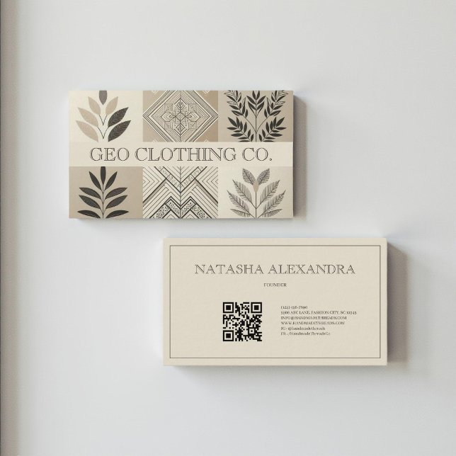 Cartão De Visita Folha Terrestre Geométrica Moderna (Criador carregado)