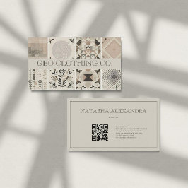 Cartão De Visita Folha Terrestre Geométrica Moderna