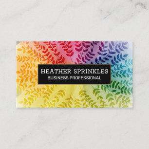Cartão De Visita Folhagem Colorida Natural
