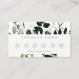 Cartão De Visita Folhagem Tropical Fern 6 Punch Loyalty