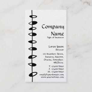 Cartão De Visita Folhas Alternativas - Preto em Branco (Platina)