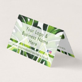 Cartão De Visita Folhas de palma verde modernas design