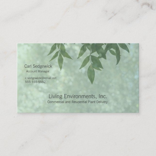 Cartão De Visita Folhas em verde (Frente)
