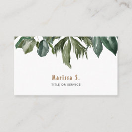 Cartão De Visita Folhas Tropicais Modernas