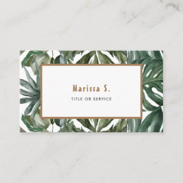 Cartão De Visita Folhas Tropicais Modernas