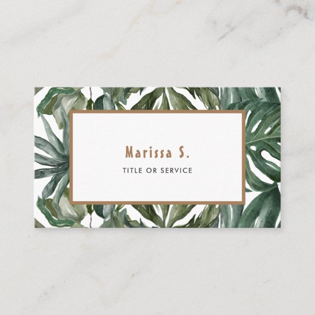 Cartão De Visita Folhas Tropicais Modernas (Frente)