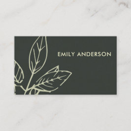 CARTÃO DE VISITA FOLHAS VERMELHAS BRANCAS PRETAS MODERNAS
