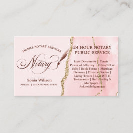 Cartão De Visita Folheto rosa do agente de assinatura de empréstimo