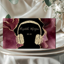 Fones de ouvido com brilho dourado elegante DJ Ága