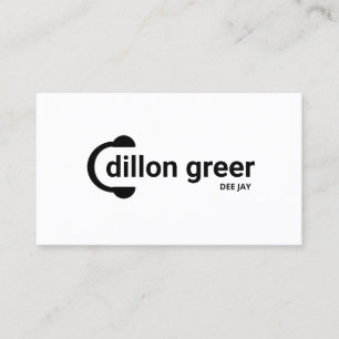 Cartão De Visita Fones de ouvido de DJ branco moderno