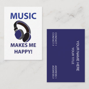 Cartão De Visita Fones de ouvido de música 