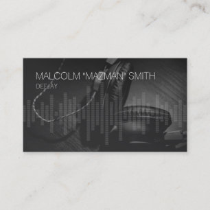 Cartão De Visita Fones de ouvido de Onda de Som DJ de Jockey Disc