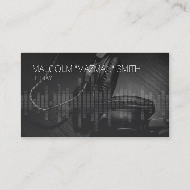 Cartão De Visita Fones de ouvido de Onda de Som DJ de Jockey Disc (Frente)