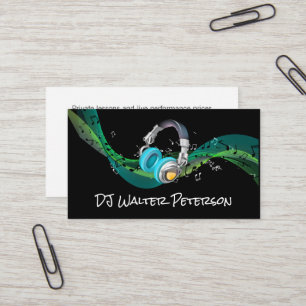 Cartão De Visita Fones de ouvido   Notas Musicais Antecedentes