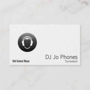 Cartão De Visita Fones de ouvido pretos do botão do DJ