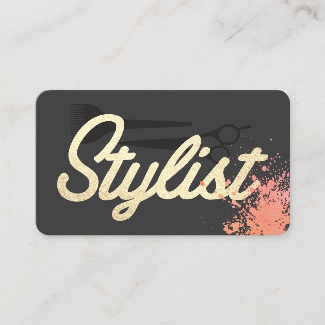Cartão De Visita Fonte Cursive Glamour Stylist | Expressiva (Frente)