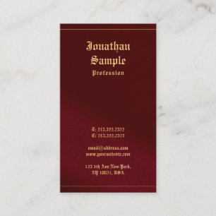 Cartão De Visita Fonte de texto em ouro elegante com visual clássic