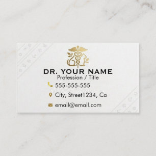 Cartão De Visita Fonte Dourada Elegante Veterinária Personalizável
