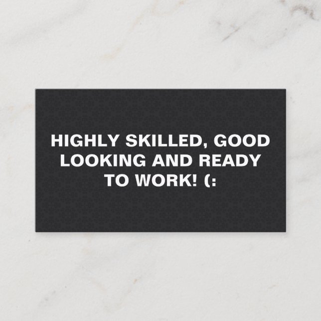 Cartão De Visita Fonte grande | Impressão do padrão preto Damask (Frente)