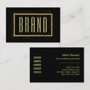 Cartão De Visita Fonte Mínima do IMPIRE preto e ouro moderno
