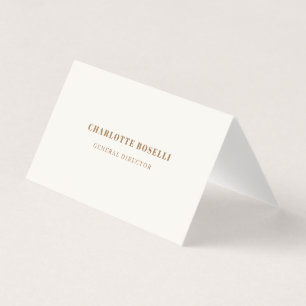Cartão De Visita Fonte Serif Cream Gold Profissional Dois Lados Mat