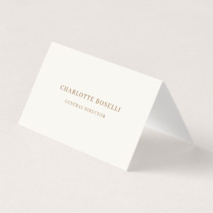 Cartão De Visita Fonte Serif Cream Gold Profissional Matte Dois Lad