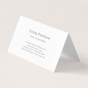 Cartão De Visita Fonte Serif Simples Profissional Simples Premium P