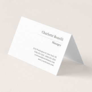 Cartão De Visita Fonte Serifada Minimalista Moderna Simples Premium