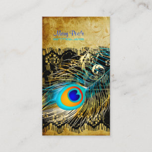 Cartão De Visita Fontes de pavão de vintage de PixDezines+lace/diy