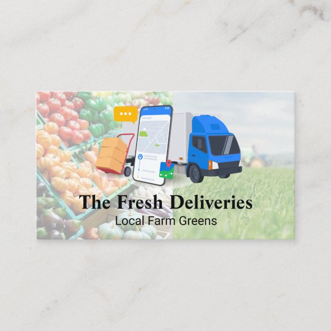 Cartão De Visita Food Delivery Service | Produce | Agriculture (Frente)