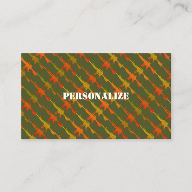 Cartão De Visita Forças Armadas Militares Recrutador Bright Camo GI (Frente)