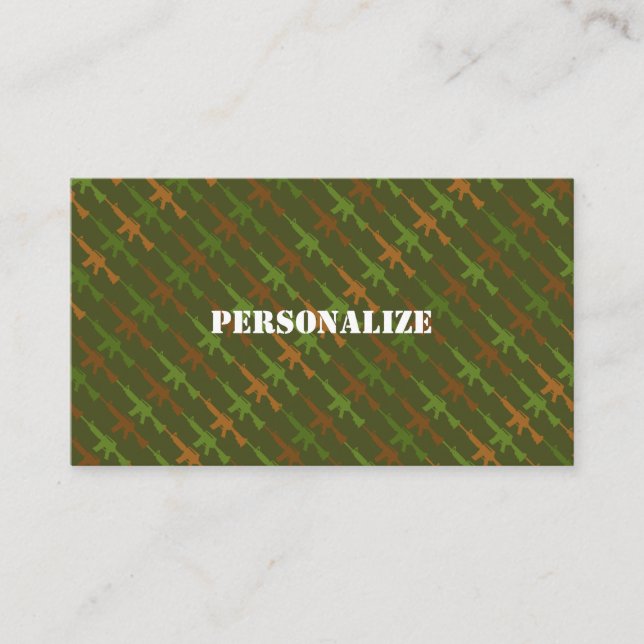 Cartão De Visita Forças Armadas Militares Recrutador Camo Exército  (Frente)