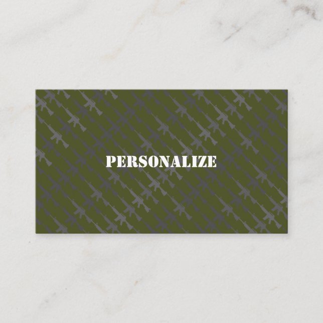 Cartão De Visita Forças Armadas Militares Recrutador Exército Verde (Frente)