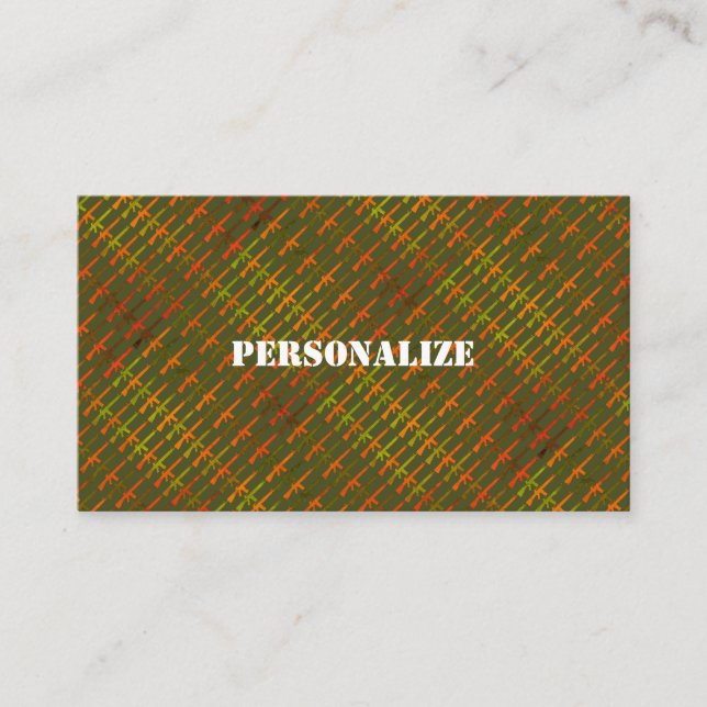 Cartão De Visita Forças Armadas Militares Recrutador Exército Verde (Frente)