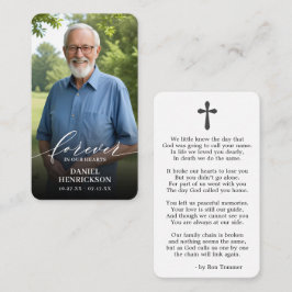 Cartão De Visita Forever in our Hearts Photo Prayer Card