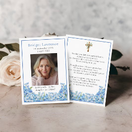 Cartão De Visita Forget-me-not Flower Memorial Photo Prayer Card