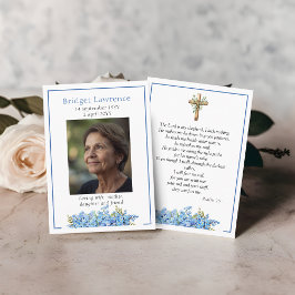 Cartão De Visita Forget-me-not Flower Memorial Psalm 23 Prayer Card