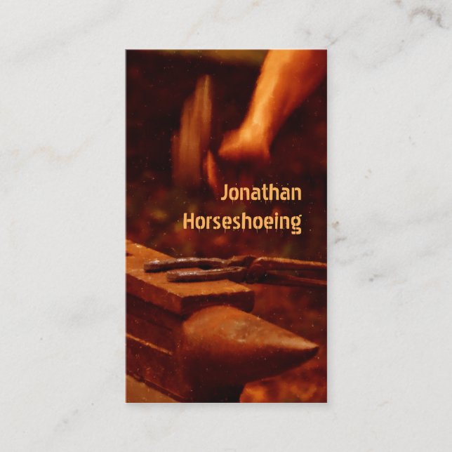 Cartão De Visita Forja moderna do farrier (Frente)