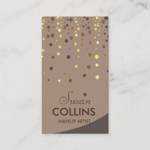 Cartão De Visita Forma Dourado do maquilhador da faísca do brilho