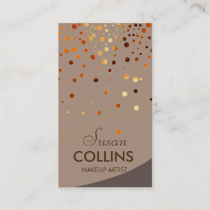 Cartão De Visita Forma Dourado do maquilhador da faísca do brilho