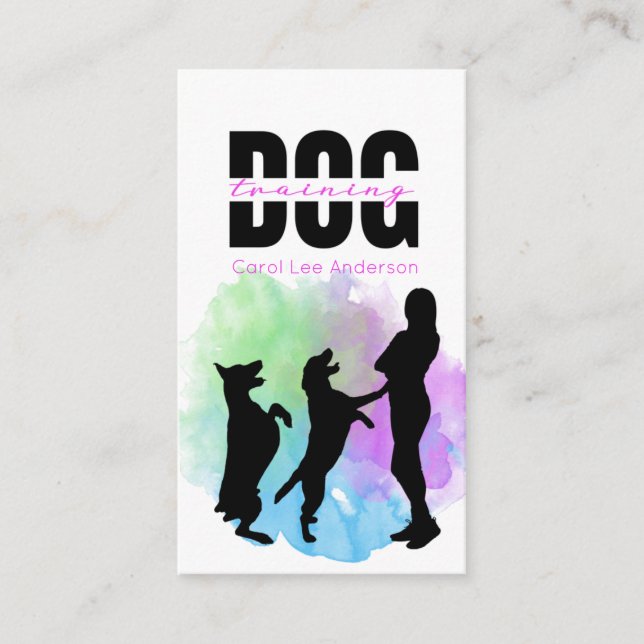 Cartão De Visita Formação de cães/Formador de cães (Frente)