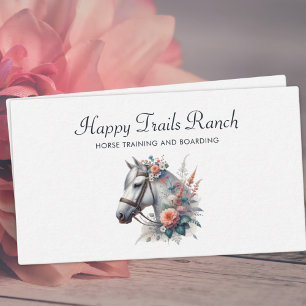 Cartão De Visita Formação de Carbões de Cavalo Serviço Equestre Flo