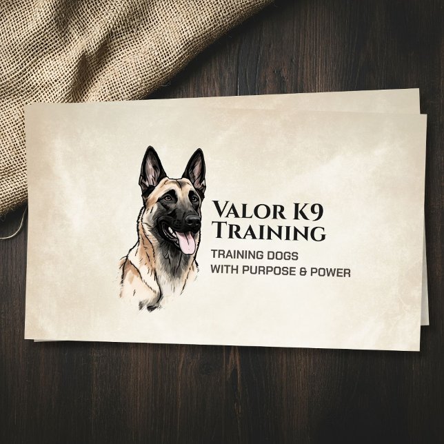 Cartão De Visita Formação Profissional K9 - Malinois Belga (Criador carregado)