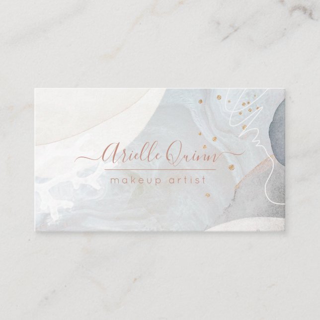 Cartão De Visita Formas de Aquarela Artista de Maquiagem Moderna ab (Frente)