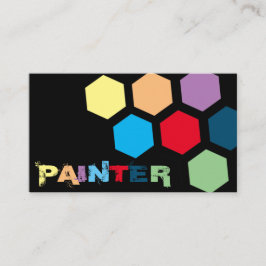 Cartão De Visita Formas hexagonais coloridas do arco-íris legante