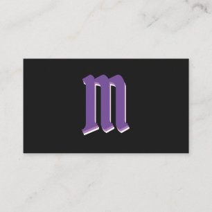 Cartão De Visita Formas violetas elegantes no efeito 3d do monogram