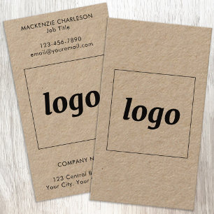 Cartão De Visita Formato Vertical Simples de Logotipo e Texto