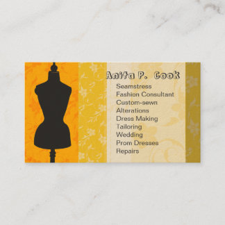 Cartão De Visita Formulário Sewing do vestido da forma do manequim